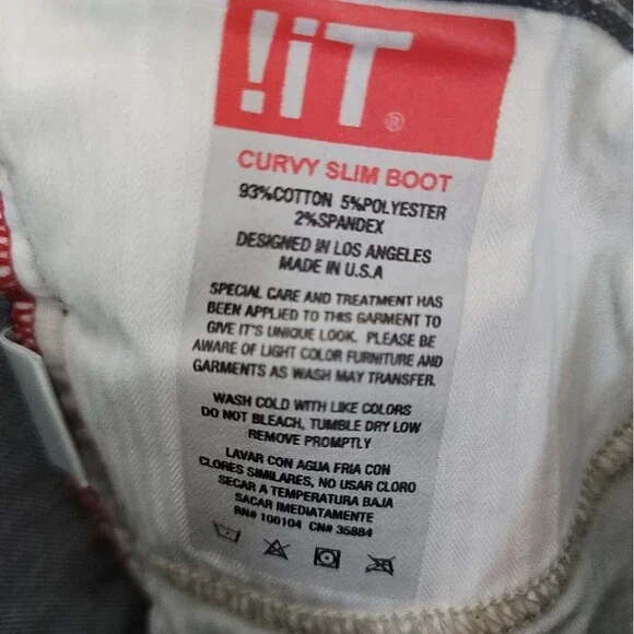 !iT Curvy Slim Bootcut Blue Denim Jeans Womens Size 31/32 Tall - Picture 3 of 12